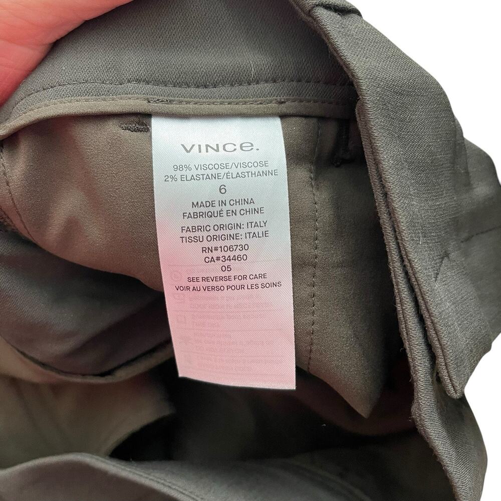 VINCE 6 Seamed Trouser Pants Dark Brown Viscose Elastane Career Stretch - Picture 3 of 12